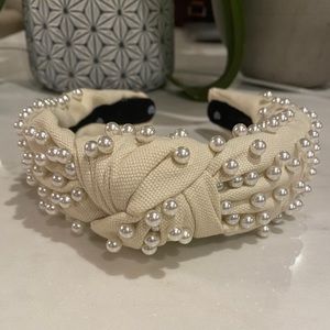 Lele Sadoughi cream pearl headband